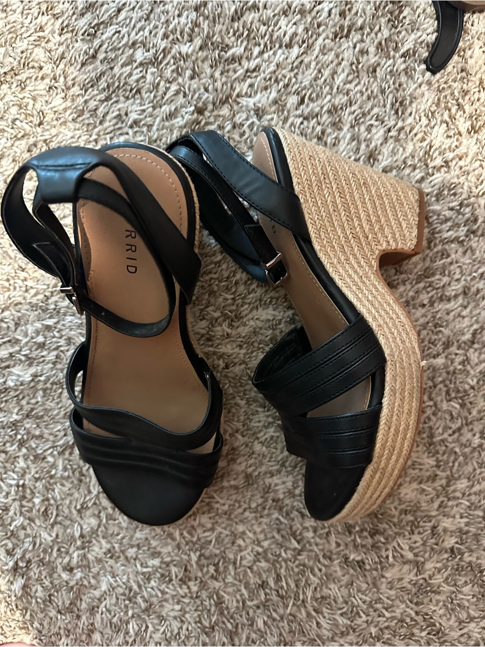 torrid Black Espadrille Wedge Sandals